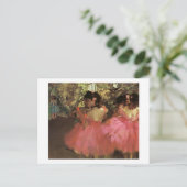 dansers in roze briefkaart (Staand voorkant)