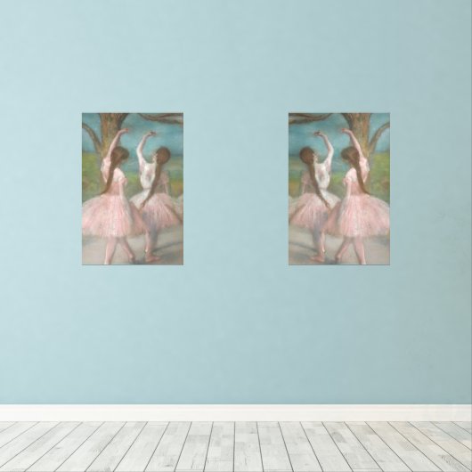 Dansers in Roze Edgar Degas Muurkunst Sets (Houten vloer)