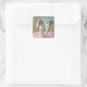 Dansers in Roze Edgar Degas Vierkante Sticker (Tas)