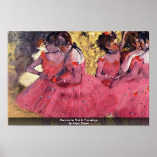 dansers in roze in de ogen van Edgar Degas Poster