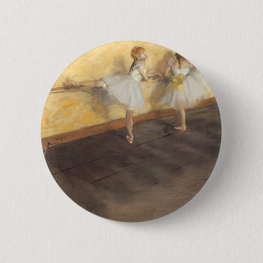 dansers op de balie door Edgar Degas,  ballet Ronde Button 5,7 Cm (Voorkant)