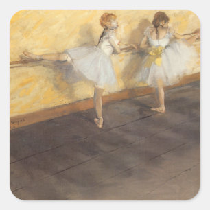 dansers op de balie door Edgar Degas,  ballet Vierkante Sticker