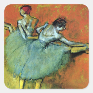 dansers op de balie door Edgar Degas,  ballet Vierkante Sticker