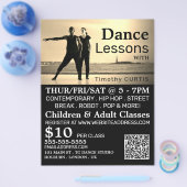 Dansers op het podium, danslesreclame flyer (Enkel)