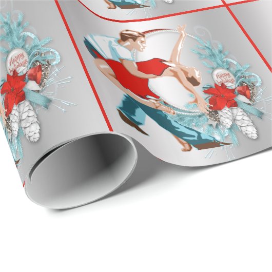 dansers Prettige feestdagen Kerstmis Cadeaupapier (Rol Hoek)