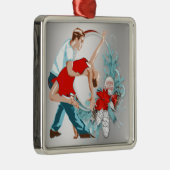 dansers Prettige feestdagen Kerstmis Metalen Ornament (Rechts)