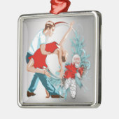 dansers Prettige feestdagen Kerstmis Metalen Ornament (Links)