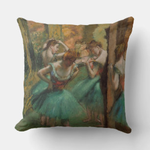 Dansers, Roze en Groen Edgar Degas Kussen