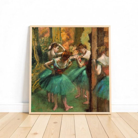 Dansers, Roze en Groen van Degas, Kunst Poster
