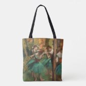 Dansers, Roze en Groen van Degas, Kunst Tote Bag (Achterkant)