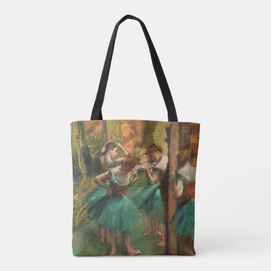 Dansers, Roze en Groen van Degas, Kunst Tote Bag (Achterkant)