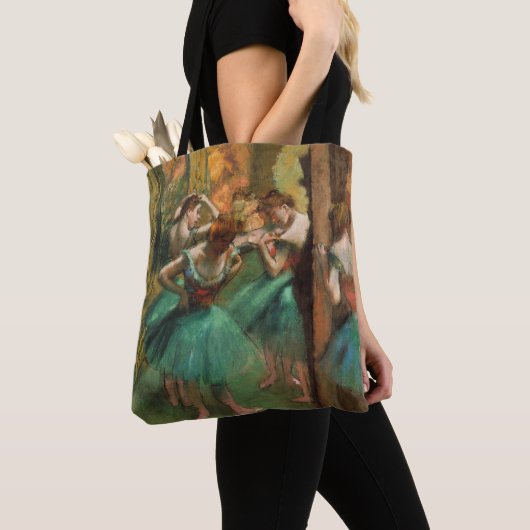 Dansers, Roze en Groen van Degas, Kunst Tote Bag (Dichtbij)