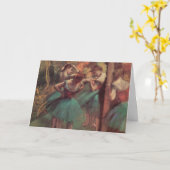 dansers, roze en groen van Edgar Degas Kaart (Gele Bloem)