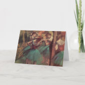 dansers, roze en groen van Edgar Degas Kaart (Voorkant)