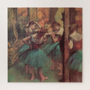 dansers, roze en groen van Edgar Degas Legpuzzel