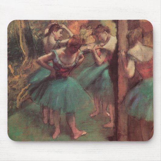 dansers, roze en groen van Edgar Degas Muismat (Voorkant)