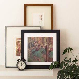 dansers, roze en groen van Edgar Degas Poster
