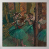 dansers, roze en groen van Edgar Degas Poster (Voorkant)