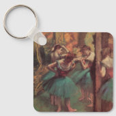 dansers, roze en groen van Edgar Degas Sleutelhanger (Voorkant)