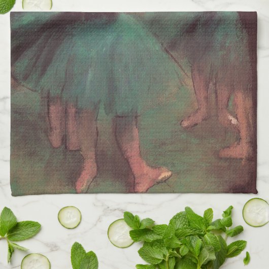 dansers, roze en groen van Edgar Degas Theedoek (Gevouwen)