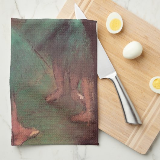 dansers, roze en groen van Edgar Degas Theedoek (Quarter Fold)
