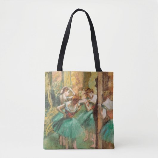 dansers, roze en groen van Edgar Degas Tote Bag (Voorkant)
