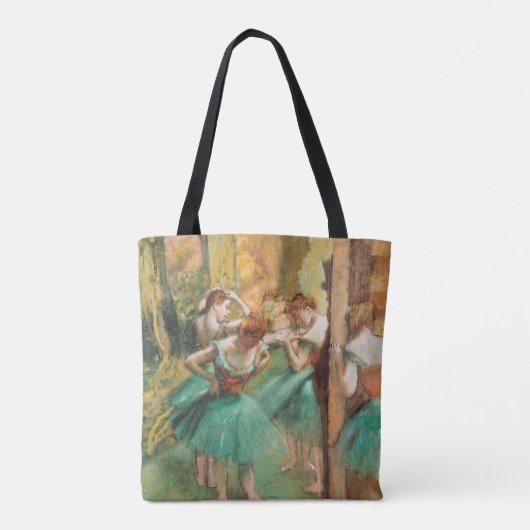 dansers, roze en groen van Edgar Degas Tote Bag (Achterkant)