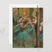 Dansers, Roze en Groene Edgar Degas Briefkaart (Voorkant / Achterkant)