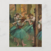 Dansers, Roze en Groene Edgar Degas Briefkaart (Voorkant)