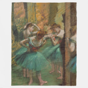 Dansers, Roze en Groene Edgar Degas Fleece Deken