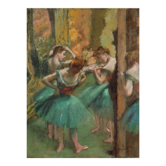 Dansers, Roze en Groene Edgar Degas Foto Afdruk (Voorkant)