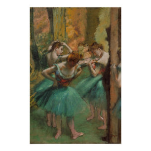 Dansers, Roze en Groene Edgar Degas Perfect Poster