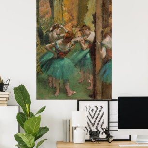Dansers, Roze en Groene Edgar Degas Poster