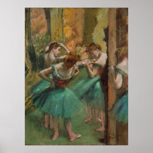 Dansers, Roze en Groene Edgar Degas Poster (Voorkant)