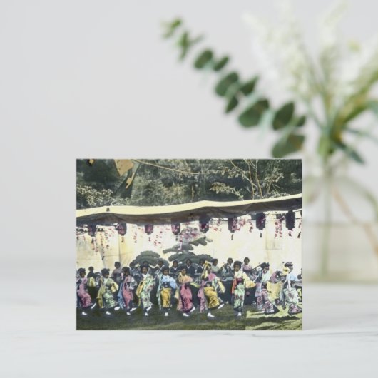  dansers van het Japanse Cherry Festival Briefkaart (Staand voorkant)