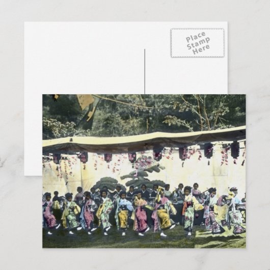  dansers van het Japanse Cherry Festival Briefkaart (Voorkant / Achterkant)