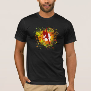 Dansersilhouet met bloemige krullen t-shirt