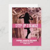 Dansfeest Bat Mitswa Save the Date Aankondigingskaart (Voorkant / Achterkant)