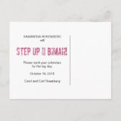 Dansfeest Bat Mitswa Save the Date Aankondigingskaart (Achterkant)