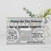 dansfeest in retro - boombox kaart (Staand voorkant)