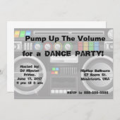 dansfeest in retro - boombox kaart (Voorkant / Achterkant)