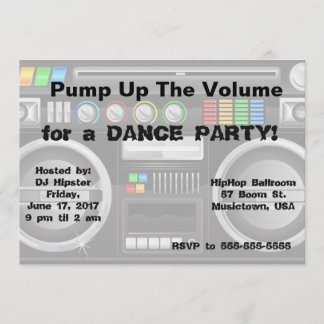 dansfeest in retro - boombox kaart