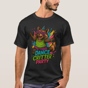 Dansfeest Wasbeer Grappig Kleurrijk Feest T T-shirt