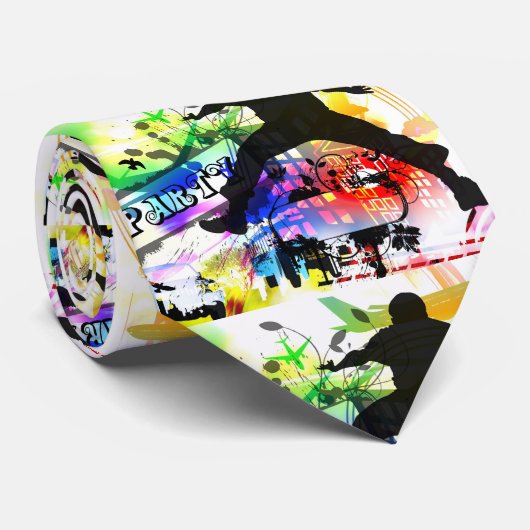 Dansfeestgraffiti Stropdas (Opgerold)