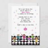 Dansfeestuitnodigingen Kinder Disco Verjaardagsfee Kaart (Voorkant)