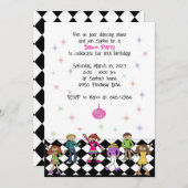 Dansfeestuitnodigingen Kinder Disco Verjaardagsfee Kaart (Voorkant / Achterkant)