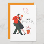 Dansfiguur Valentijnsdag Feestdagenkaart (Voorkant / Achterkant)