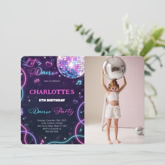 Dansfoto uitnodiging (Staand voorkant)