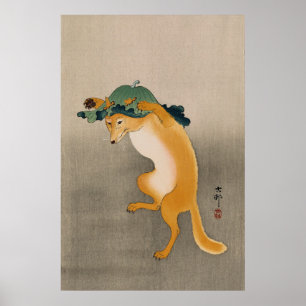 Dansfox van Ohara Koson Poster