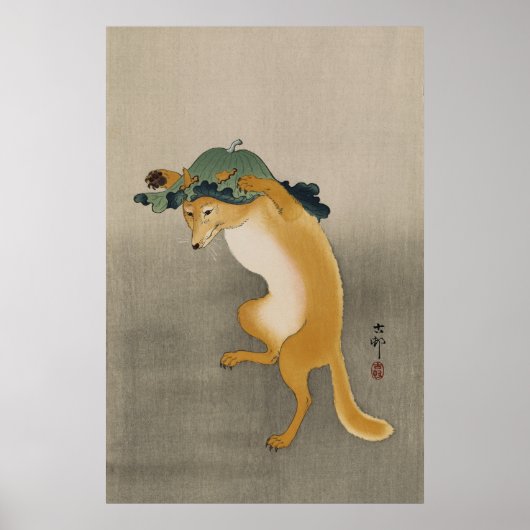 Dansfox van Ohara Koson Poster (Voorkant)